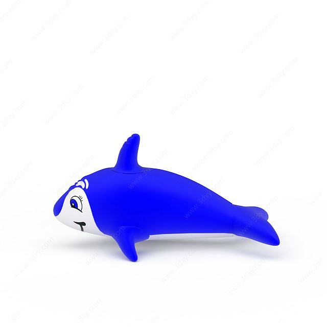 蓝色海豚玩具3D模型