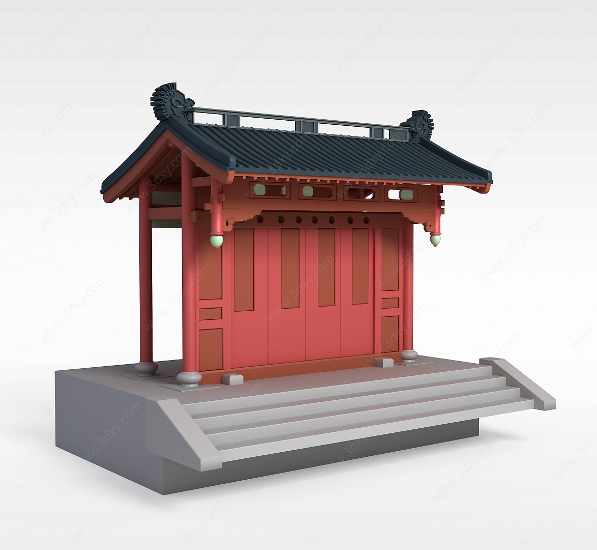 中式建筑构件3D模型