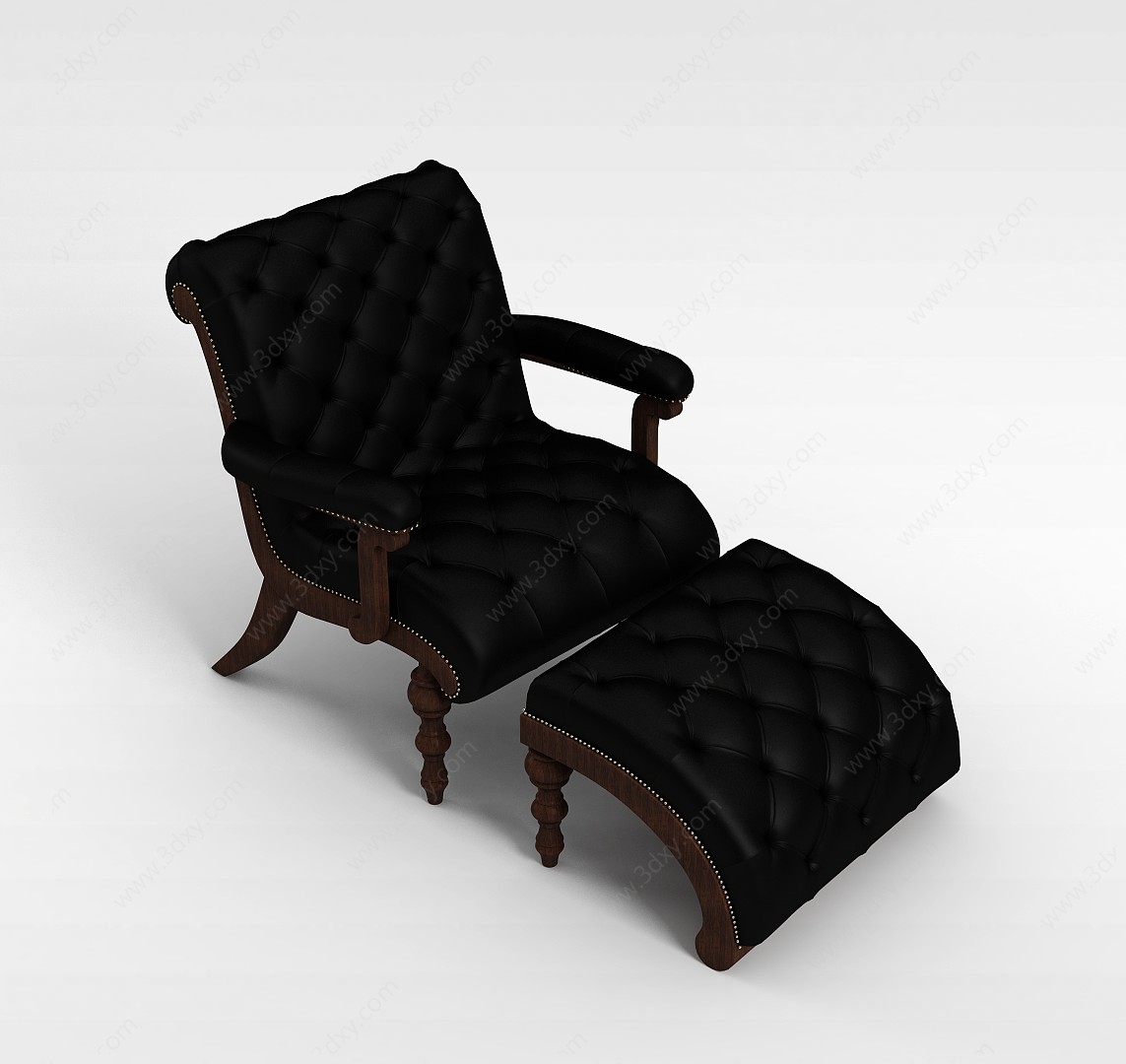 皮质沙发椅3D模型