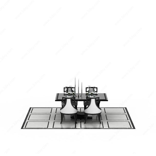 现代欧式餐桌3D模型