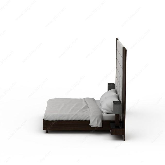现代中式床具3D模型