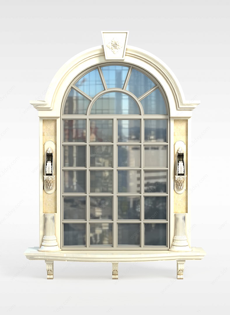 欧式窗框3D模型