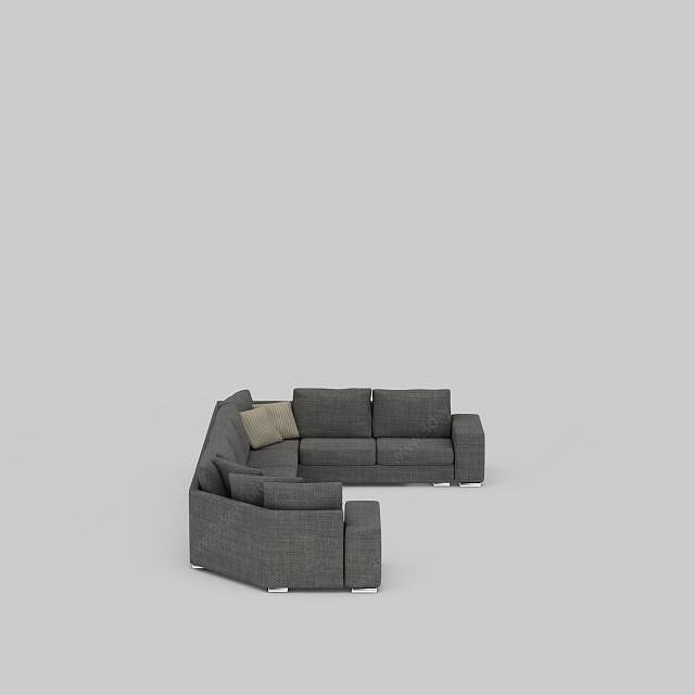 客厅转角沙发3D模型
