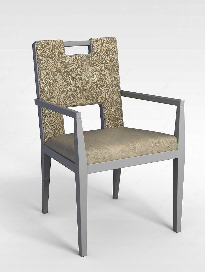 中式木质椅子3D模型