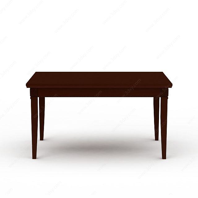 长条桌椅3D模型