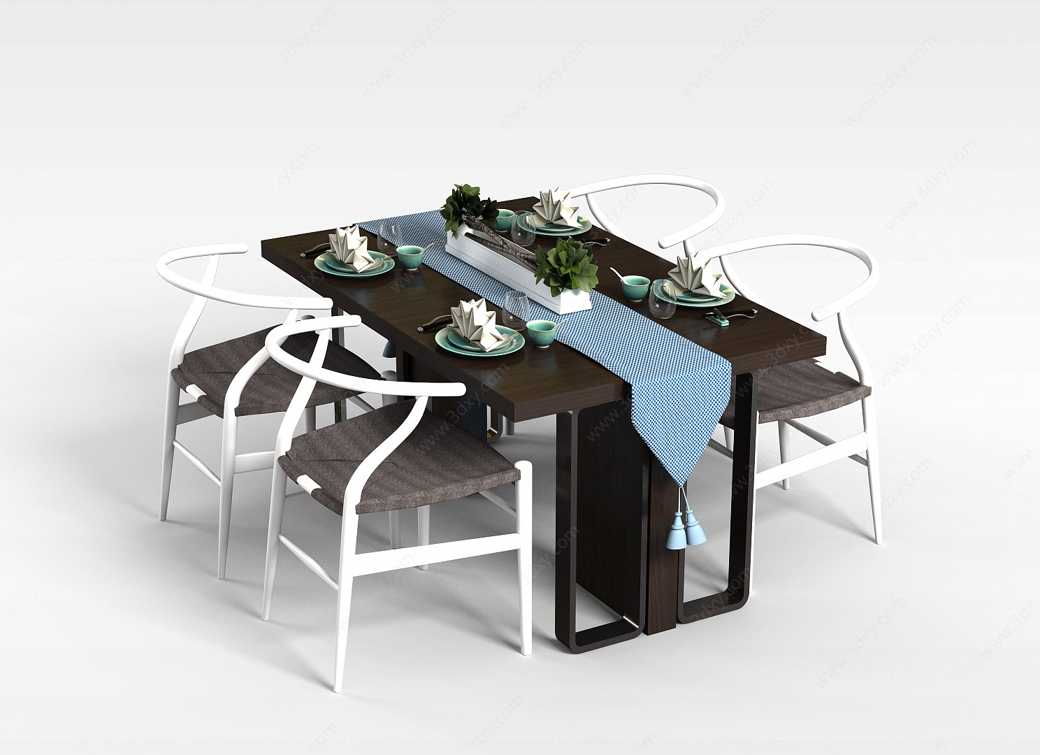 现代餐桌3D模型