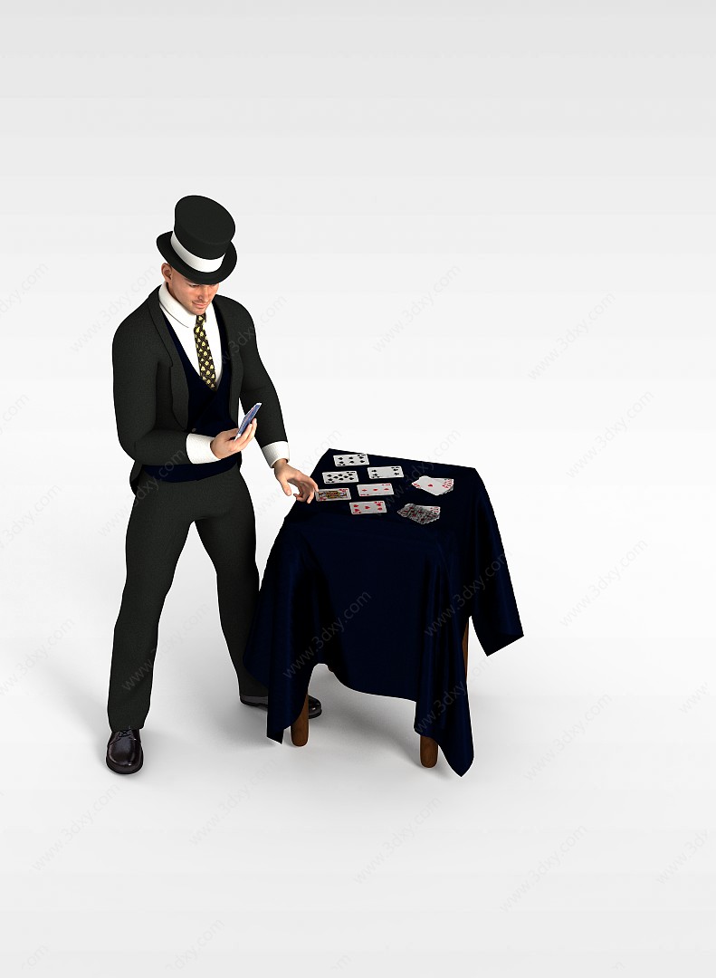 扑克魔术师3D模型