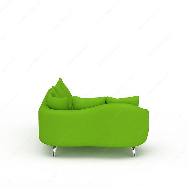 绿色多人沙发3D模型
