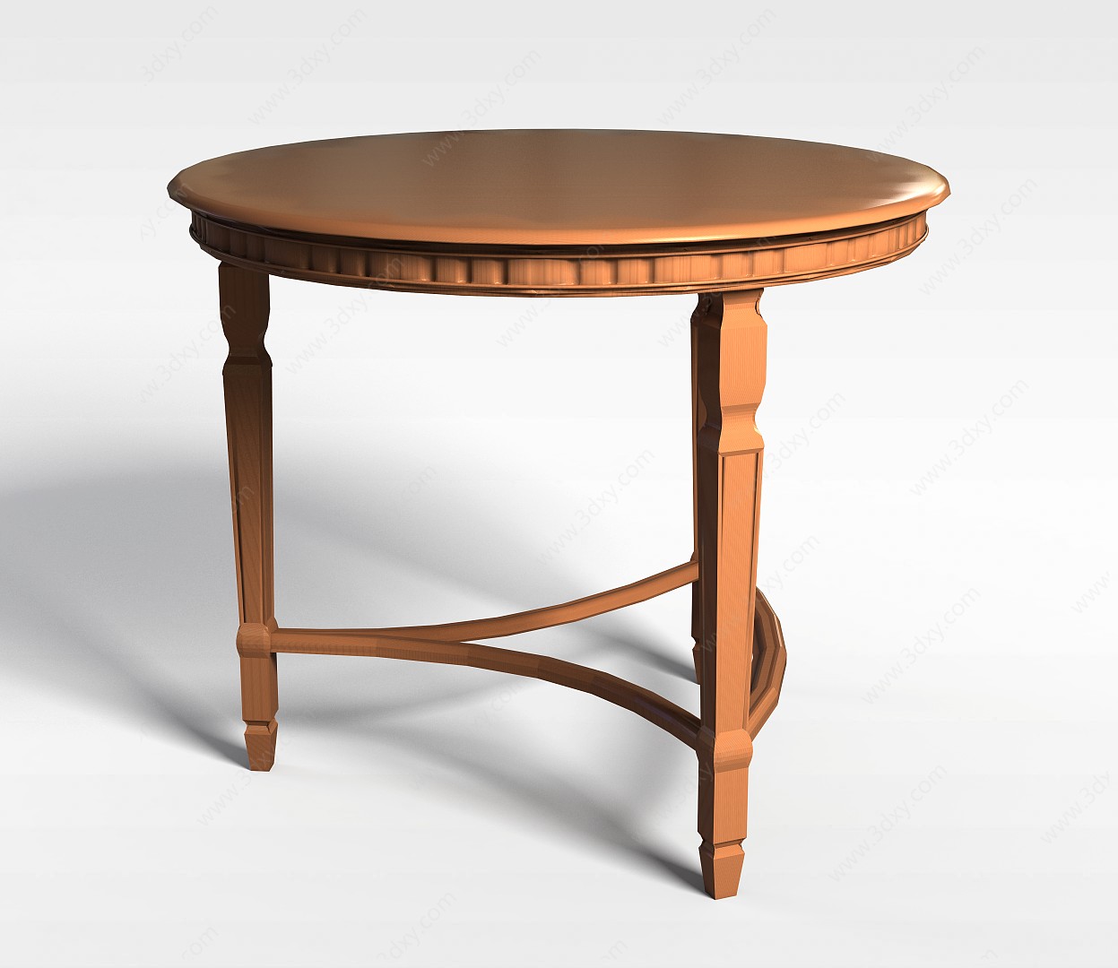 三脚木质桌子3D模型