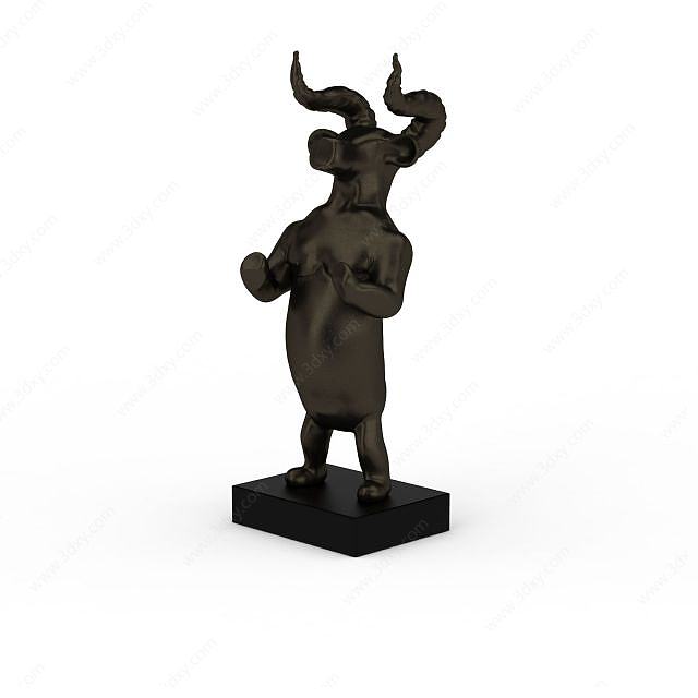 铜牛雕像3D模型