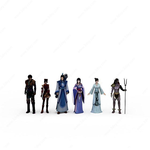 仙剑四全套主角人物模型3D模型