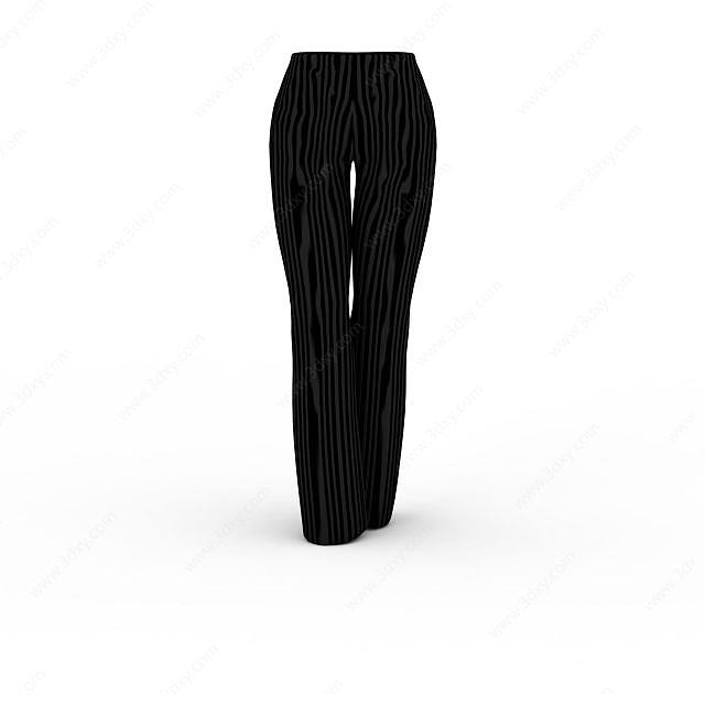 女士条纹裤子3D模型