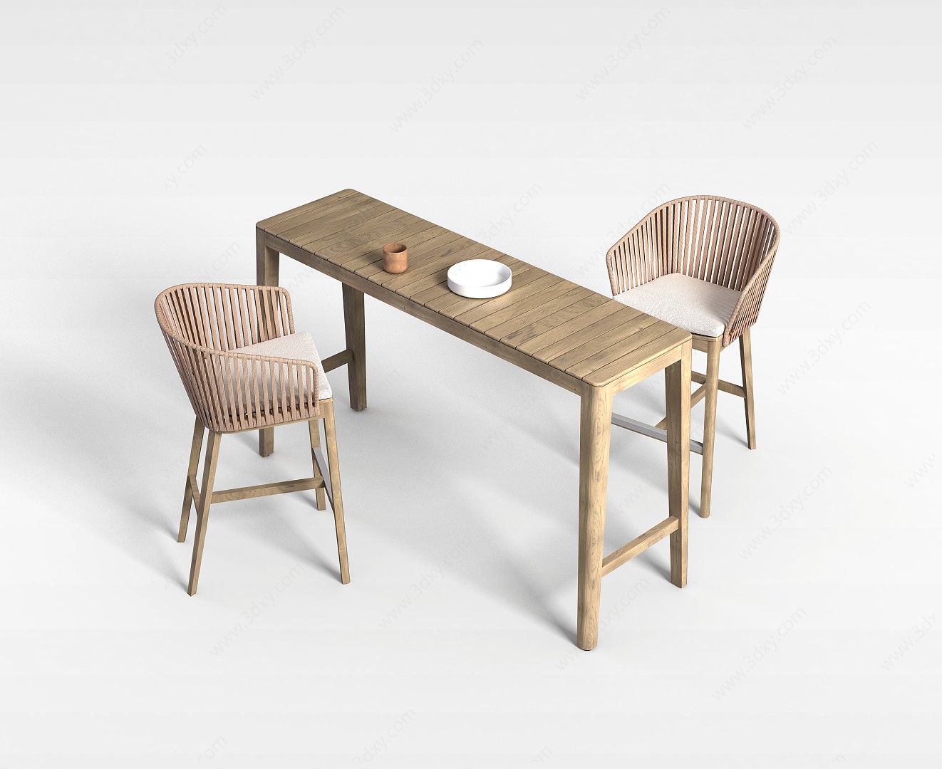 中式餐桌椅3D模型