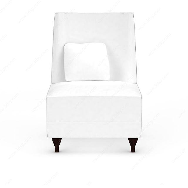 白色单人沙发3D模型