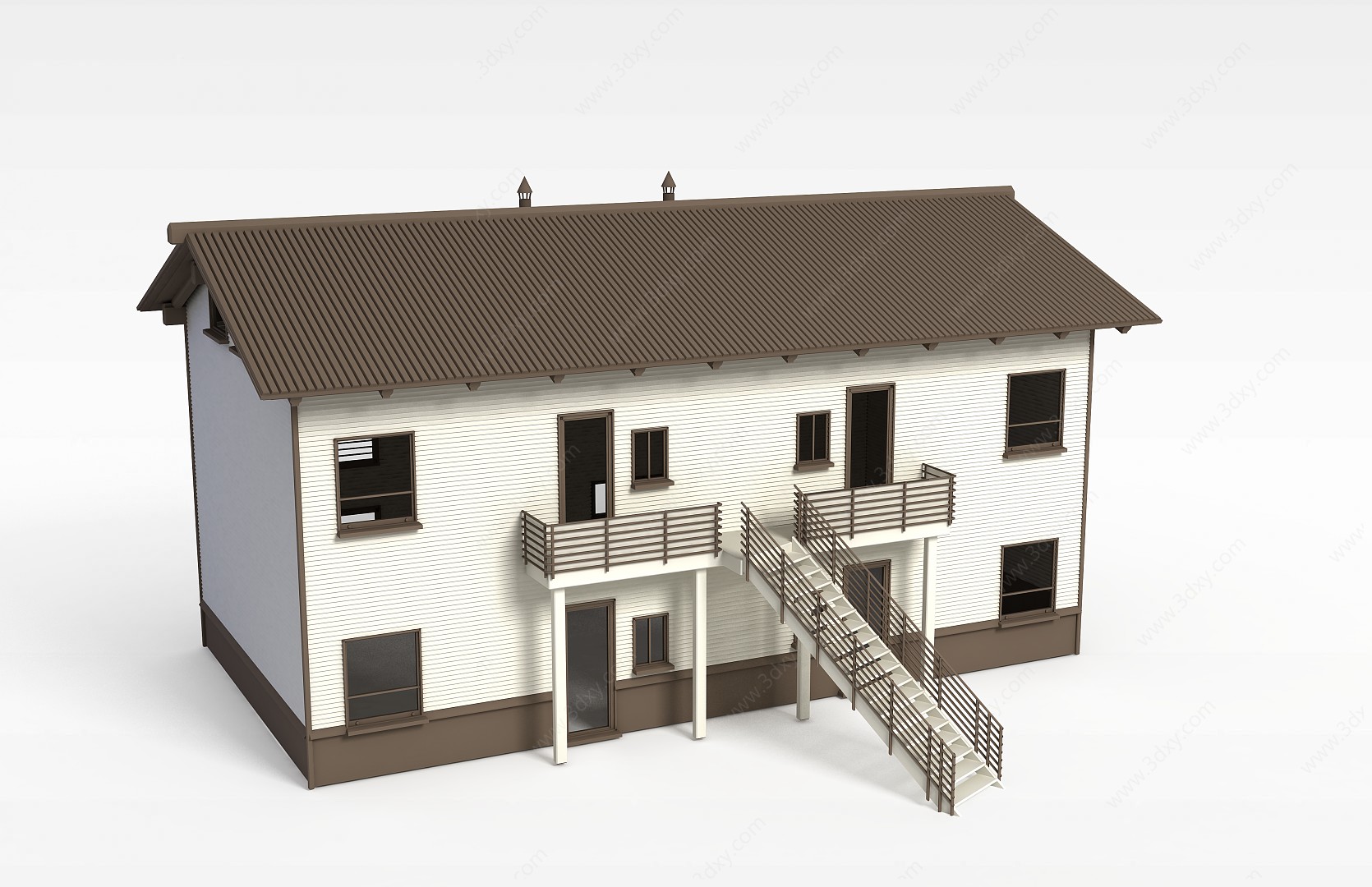 二层小楼3D模型