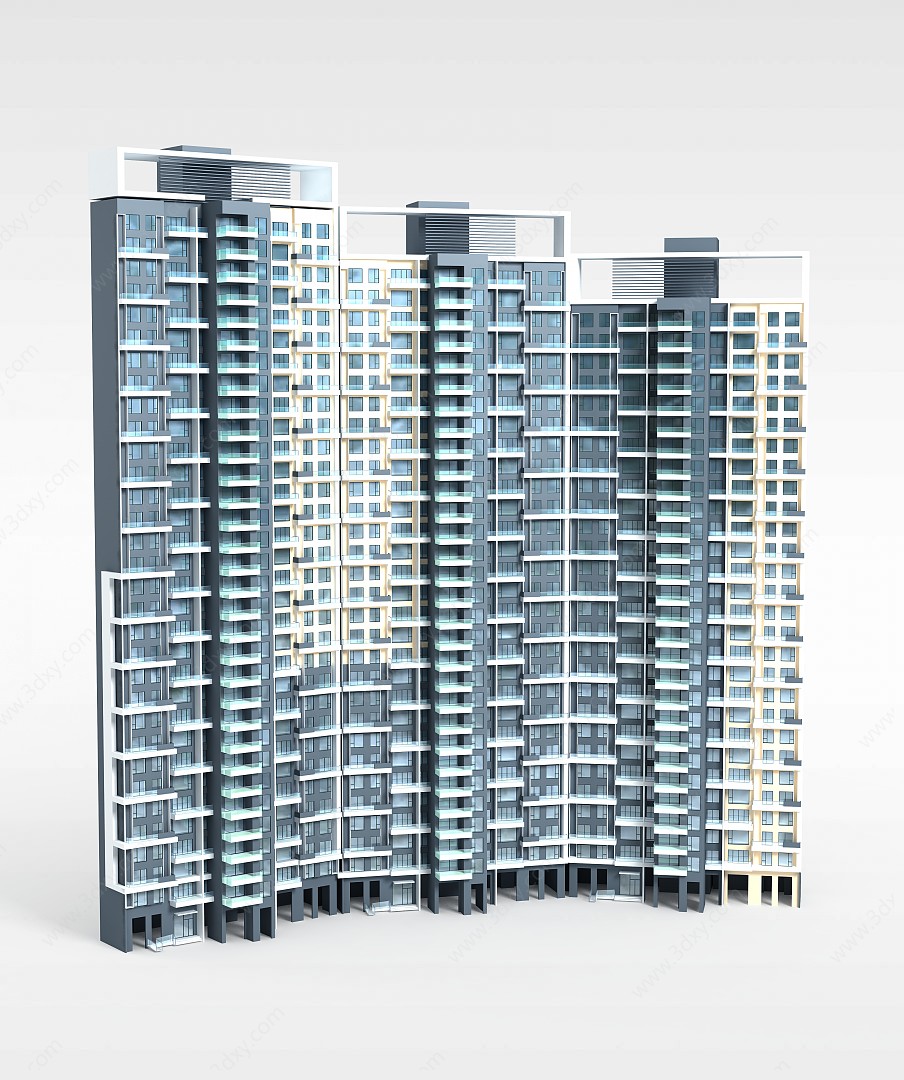 现代建筑楼房3D模型