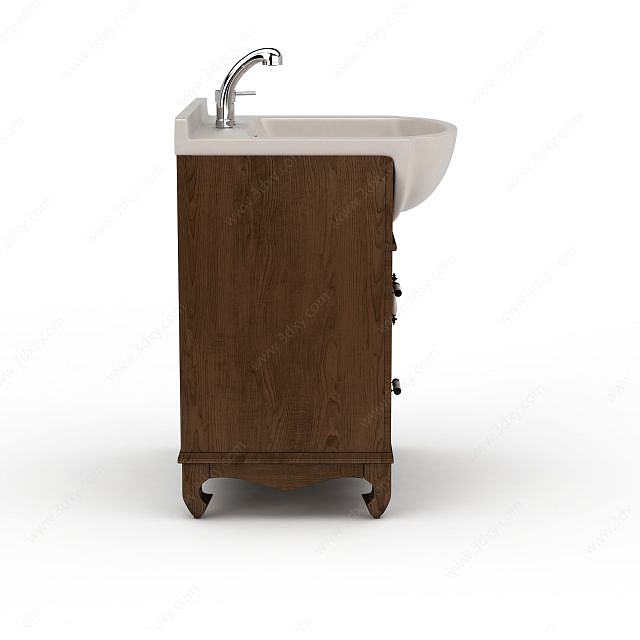 木质洗手柜3D模型