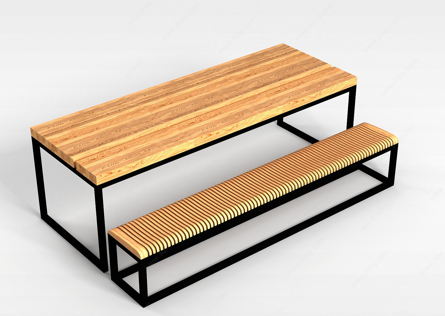 木质桌凳3D模型