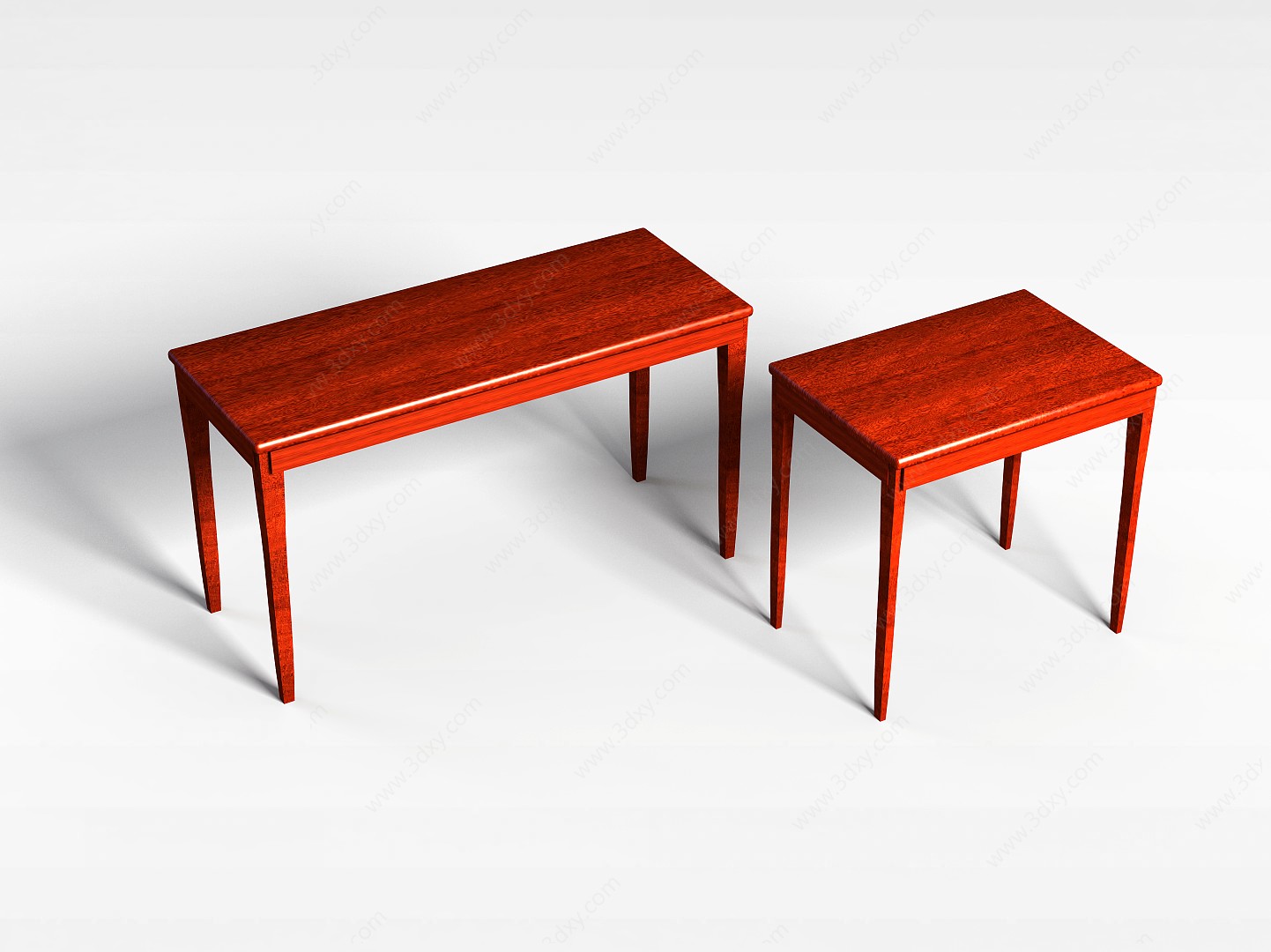 木质长桌3D模型
