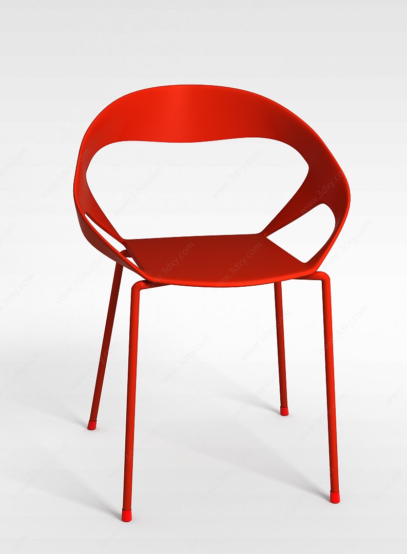 红色餐椅3D模型