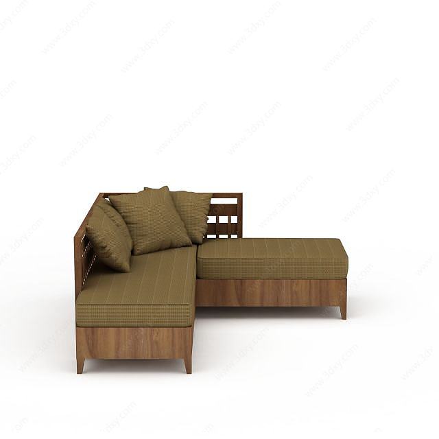 木质沙发椅3D模型