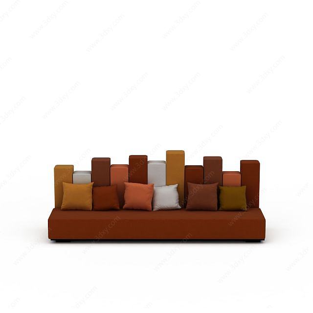 休闲长沙发3D模型