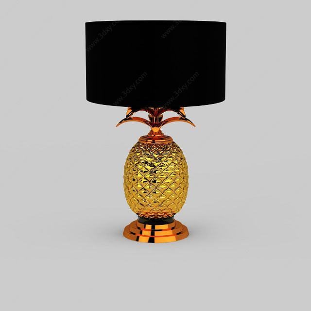 金色底座台灯3D模型