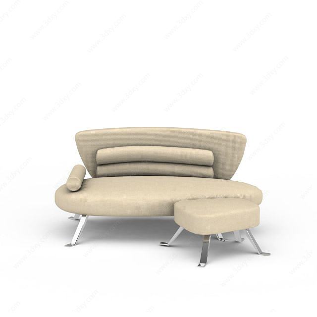 沙发脚凳组合3D模型