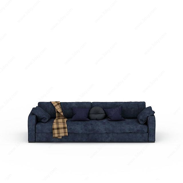 蓝色沙发3D模型
