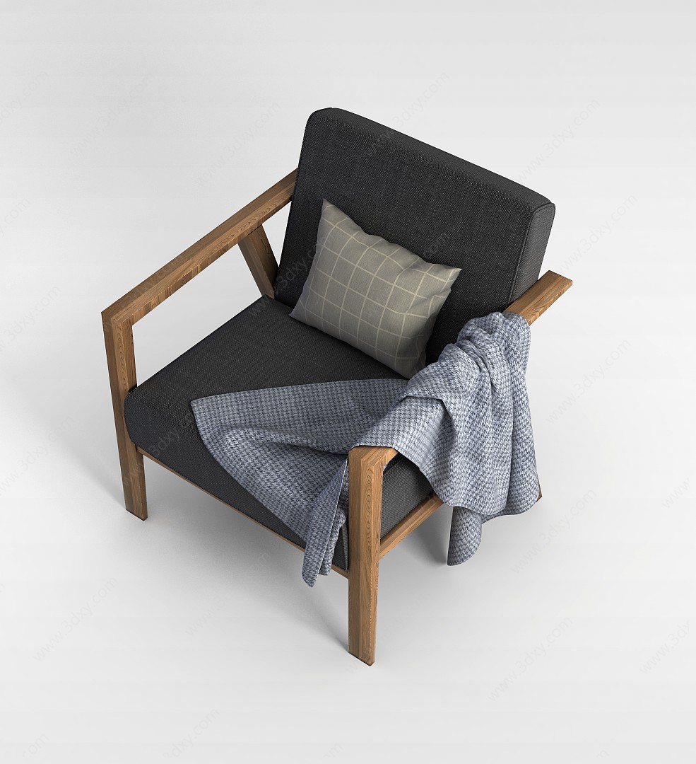 单人扶手椅3D模型