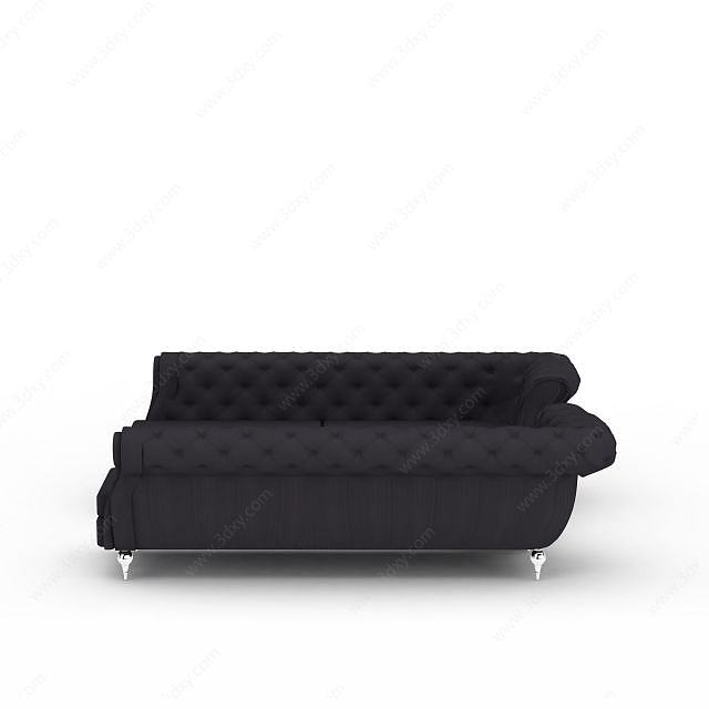 黑色软包沙发3D模型