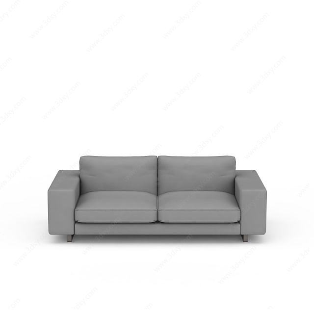 灰色双人沙发3D模型