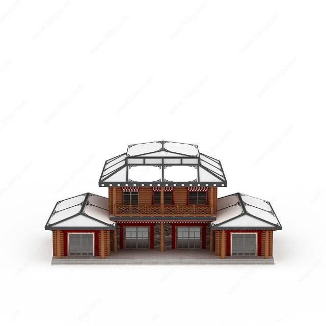 藏式建筑房屋3D模型