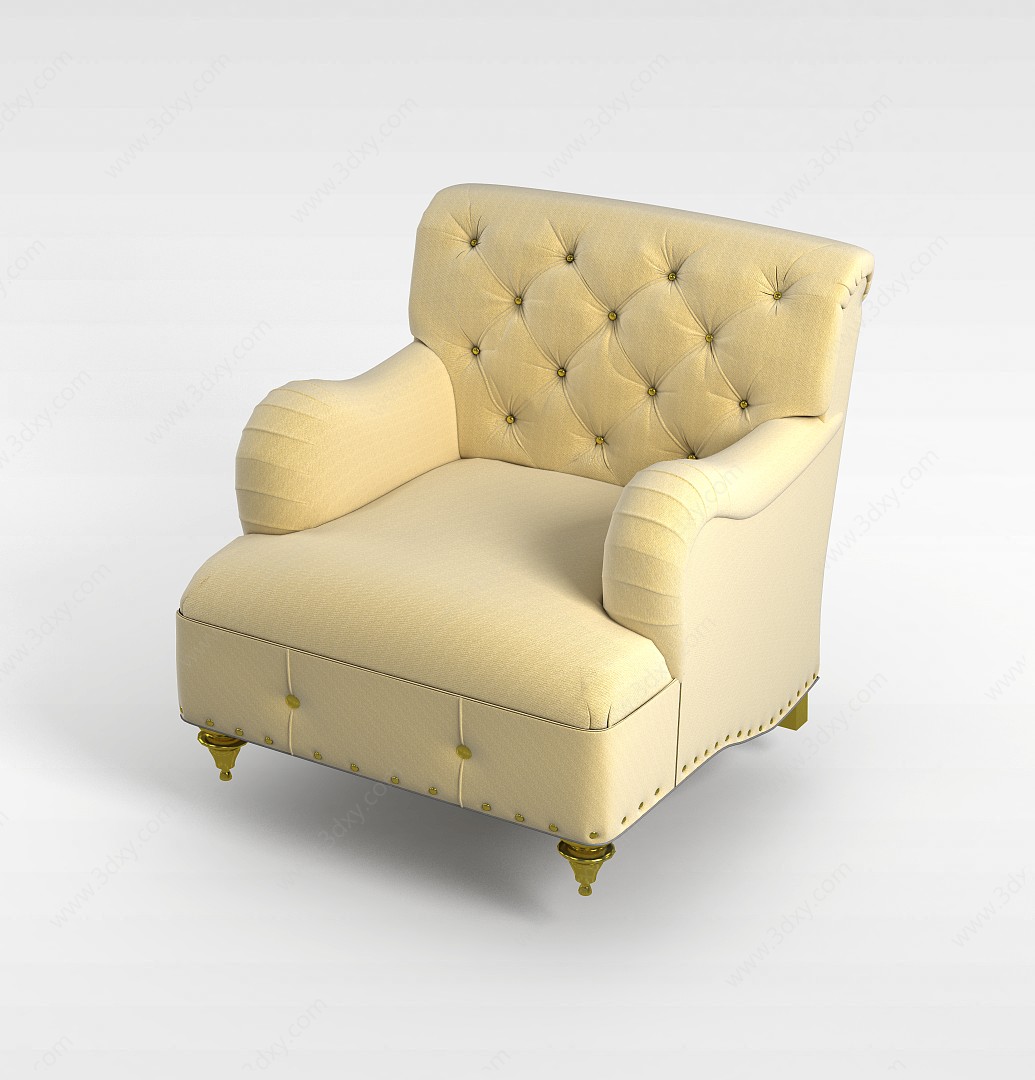 高档单人沙发3D模型