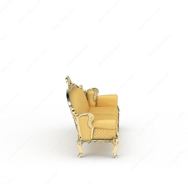 欧式金色沙发3D模型