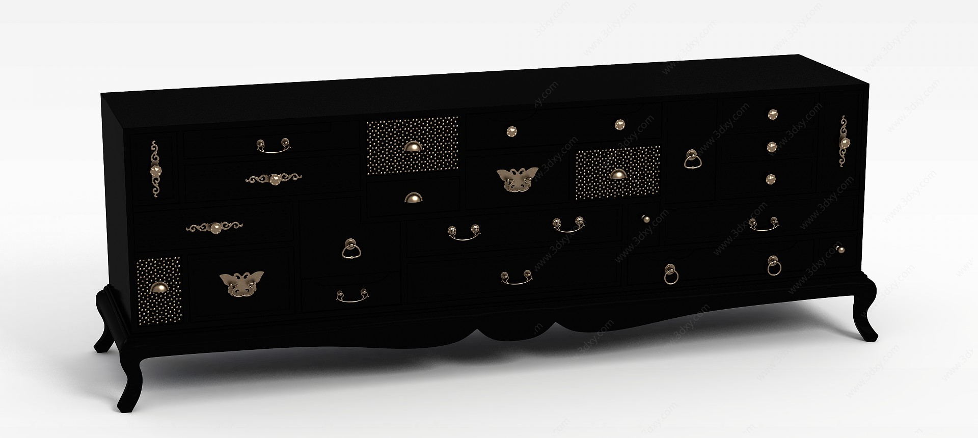 黑色斗柜3D模型