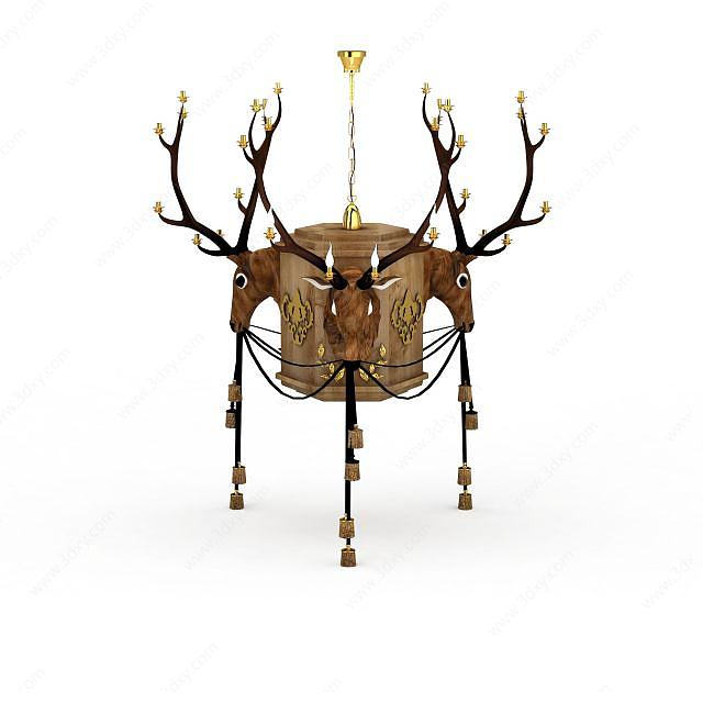 鹿头状吊灯3D模型