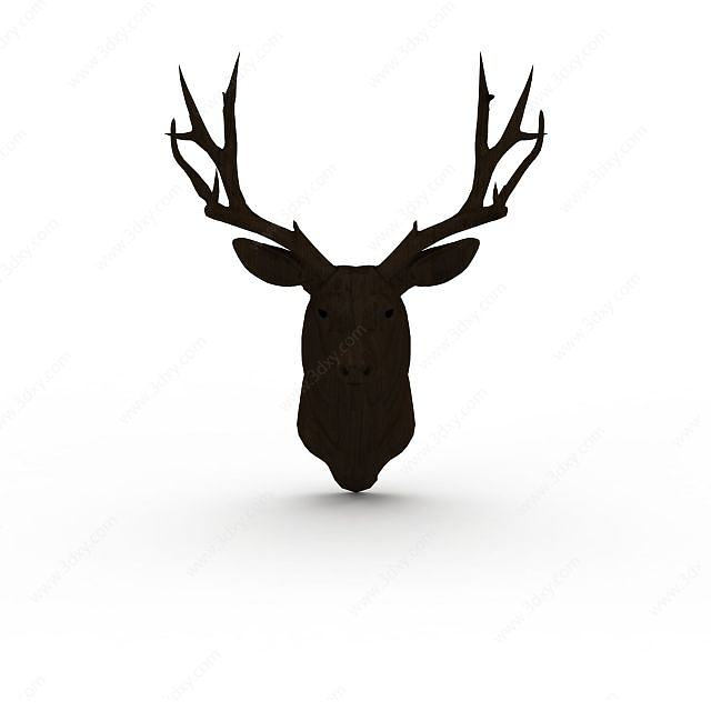 鹿头装饰3D模型