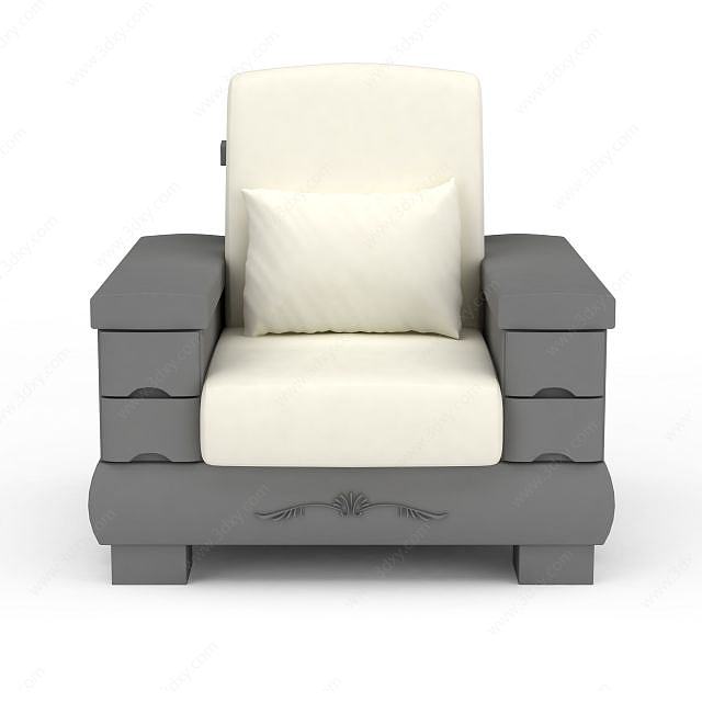 拼色沙发椅3D模型