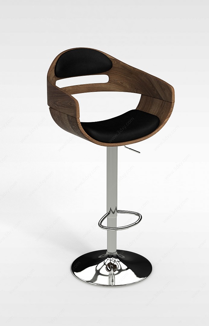 创意实木吧椅3D模型
