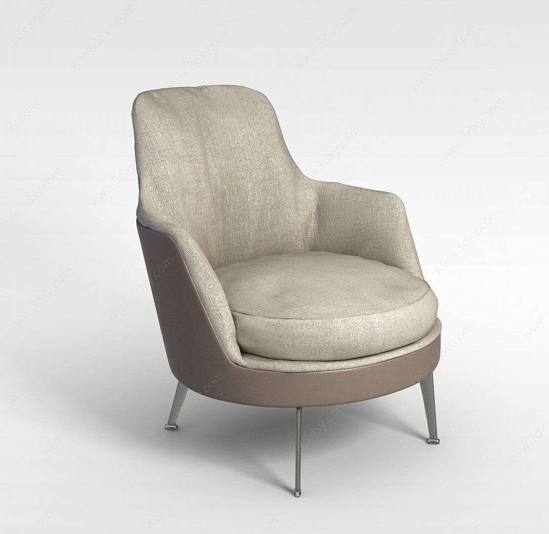 灰色休闲椅3D模型