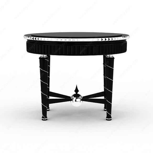 黑色圆桌3D模型