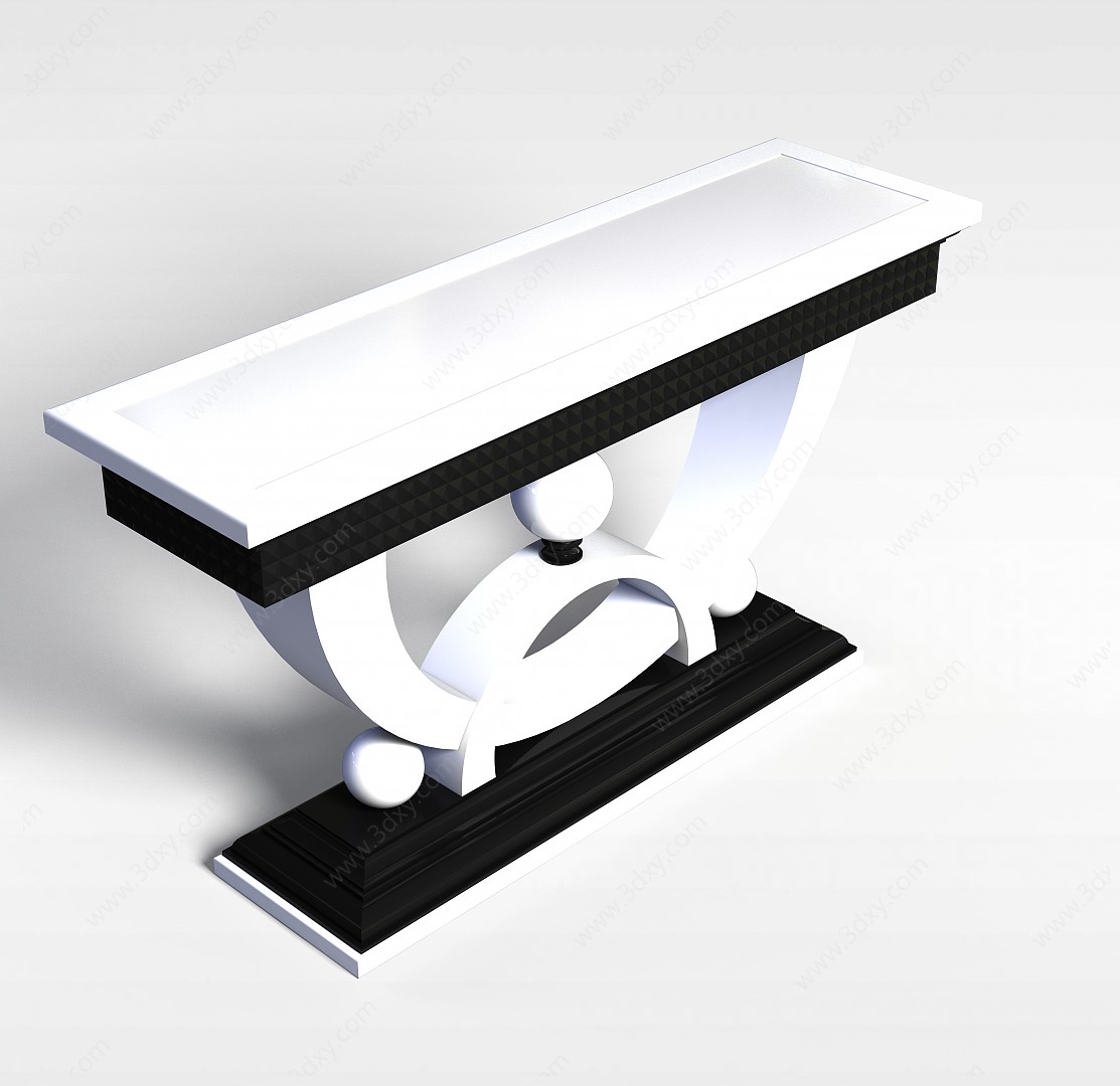 西式边桌3D模型