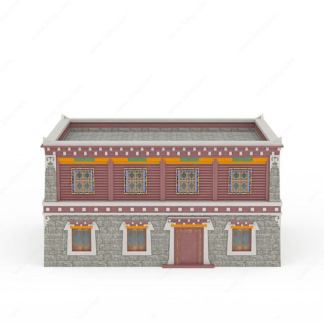 藏式居民楼3D模型