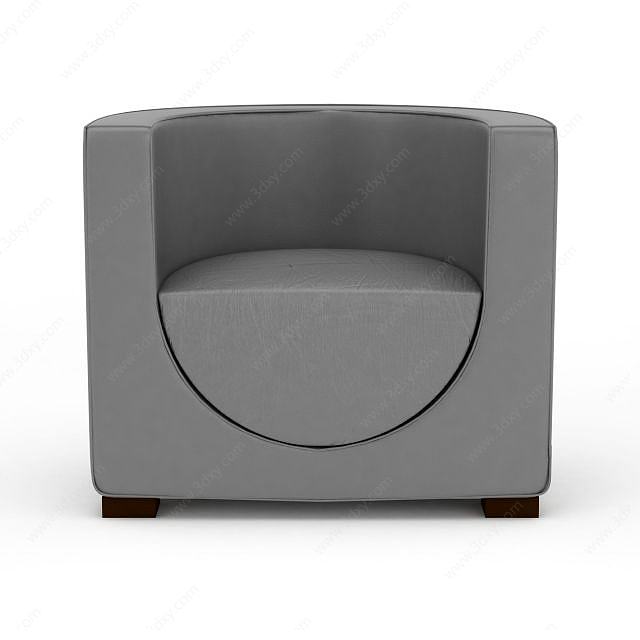 灰色单人沙发3D模型