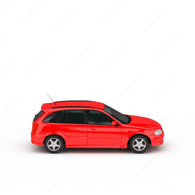 红色小汽车3D模型