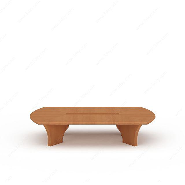 实木小矮桌3D模型