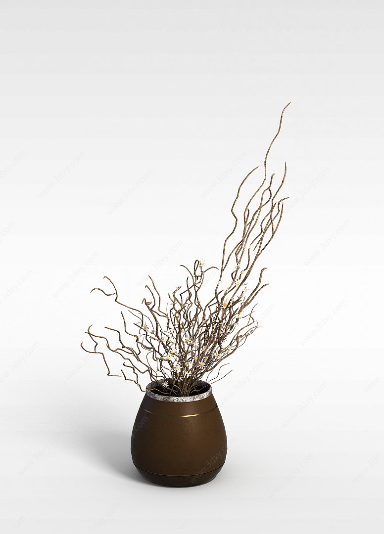 干枝盆栽3D模型