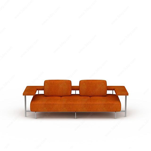 橙色休闲沙发3D模型
