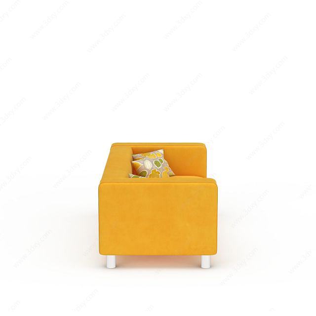 黄色休闲沙发3D模型